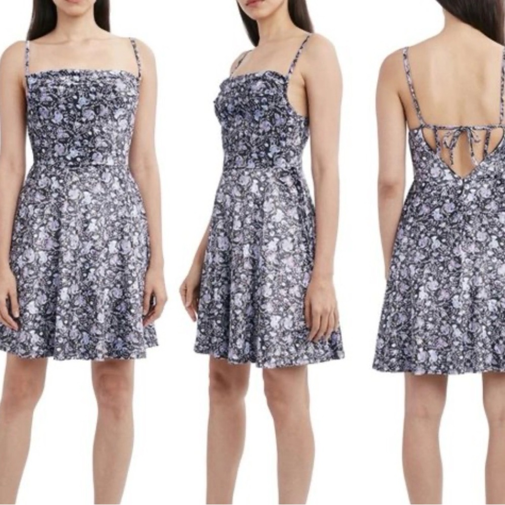 Women's Lavender Floral Tie-Back Sundress